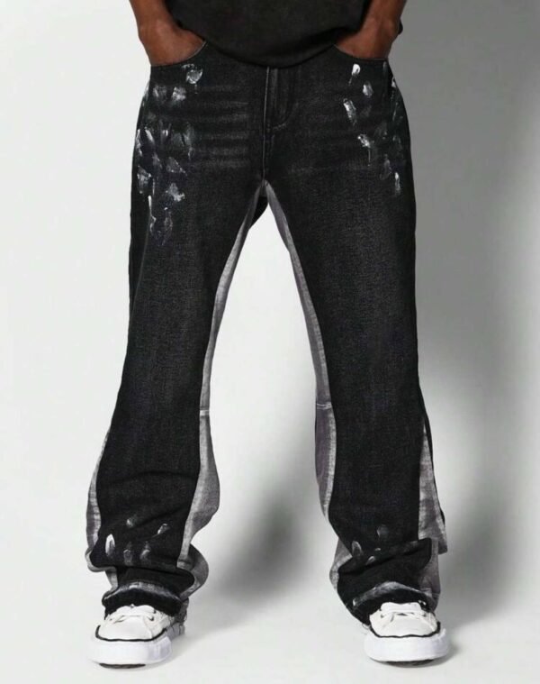 Black Flared Jeans with Design - Image 5