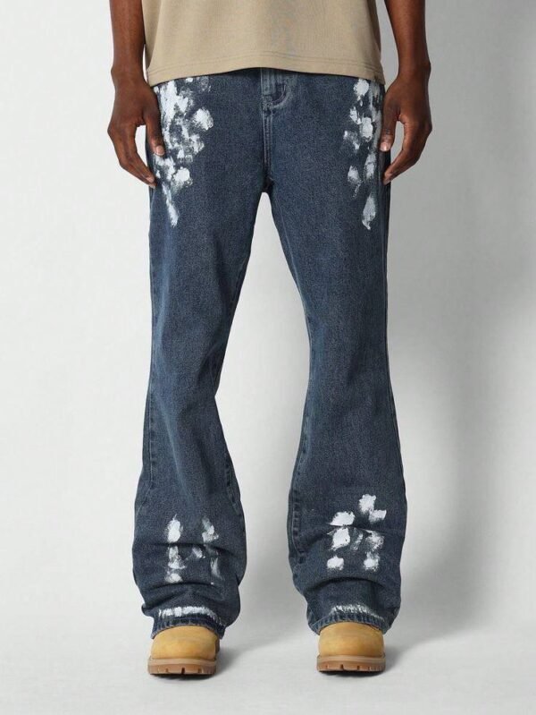 Blue Straight Jeans with Design - Image 3