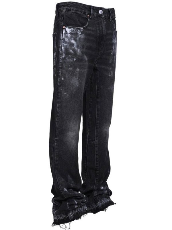 Black Flared Jeans with Design - Image 4